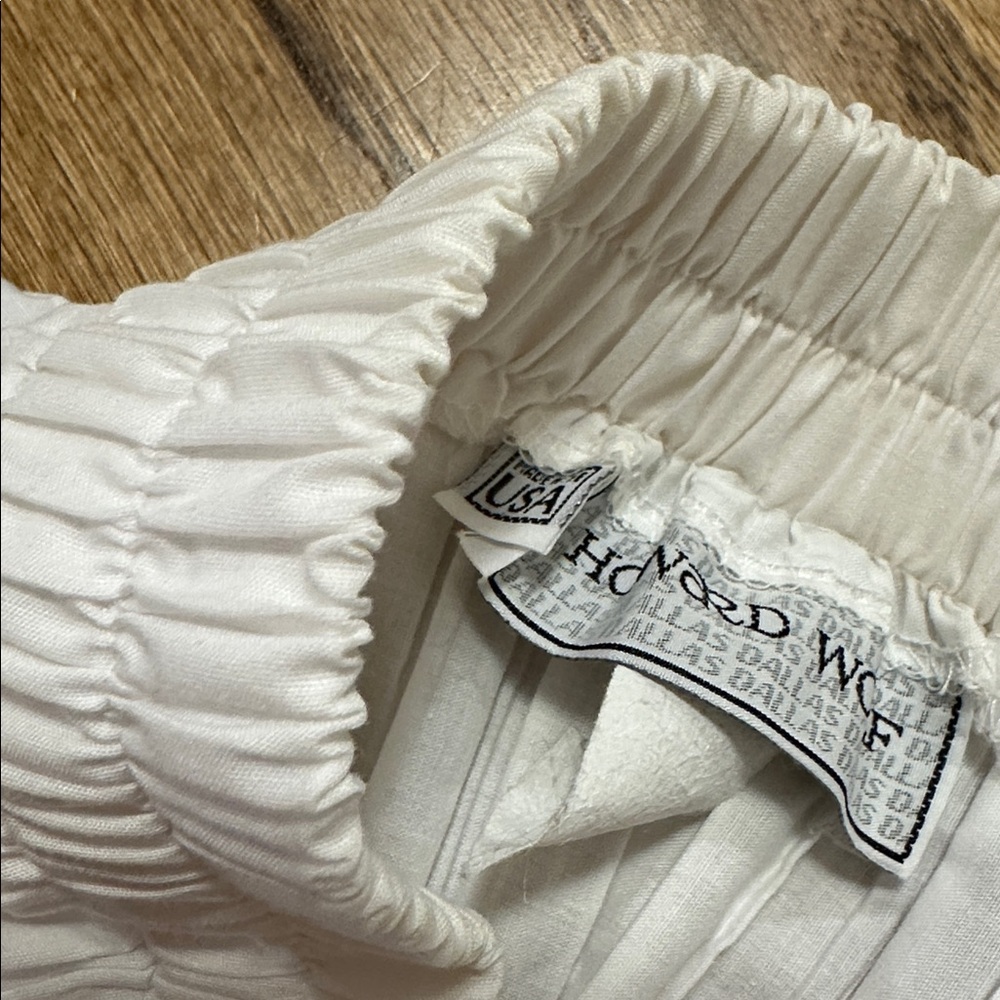 Howard Wolf USA white tiered polyester/cotton skirt vintage size 8 - Picture 5 of 7